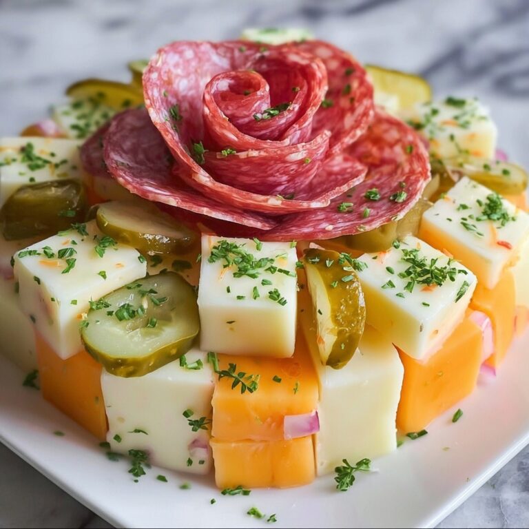 Easy Marinated Cheese Appetizer with Salami & Pickles Recipe