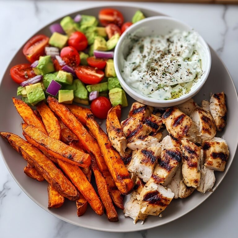 Chicken with Sweet Potato Fries & Avocado Salsa Recipe