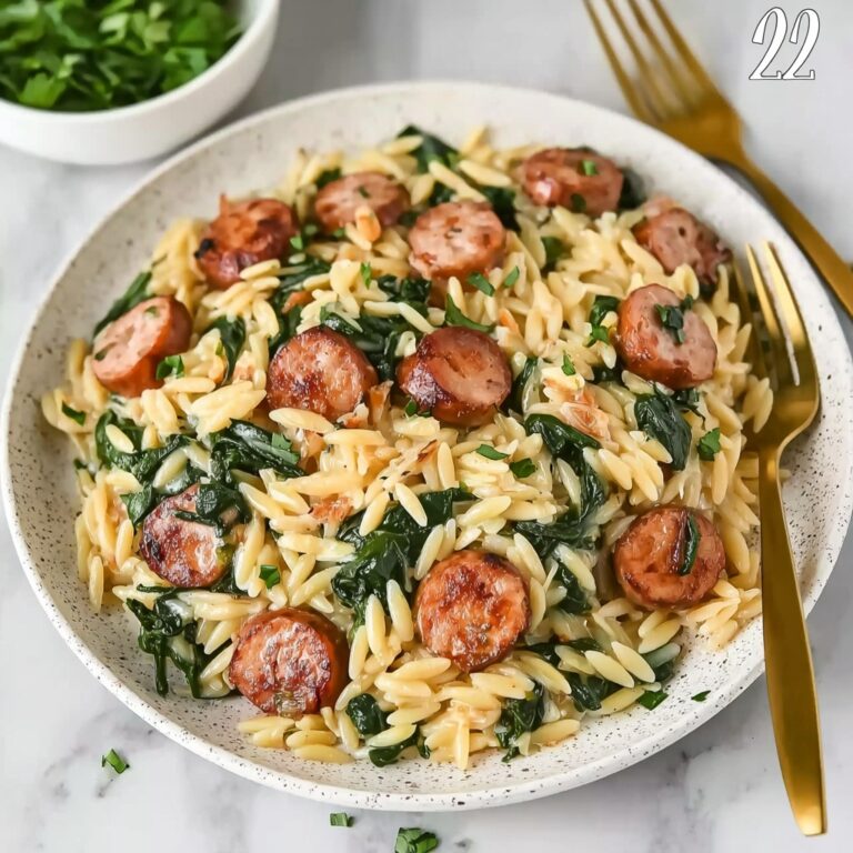 Creamy Spicy Italian Chicken Sausage Orzo Recipe