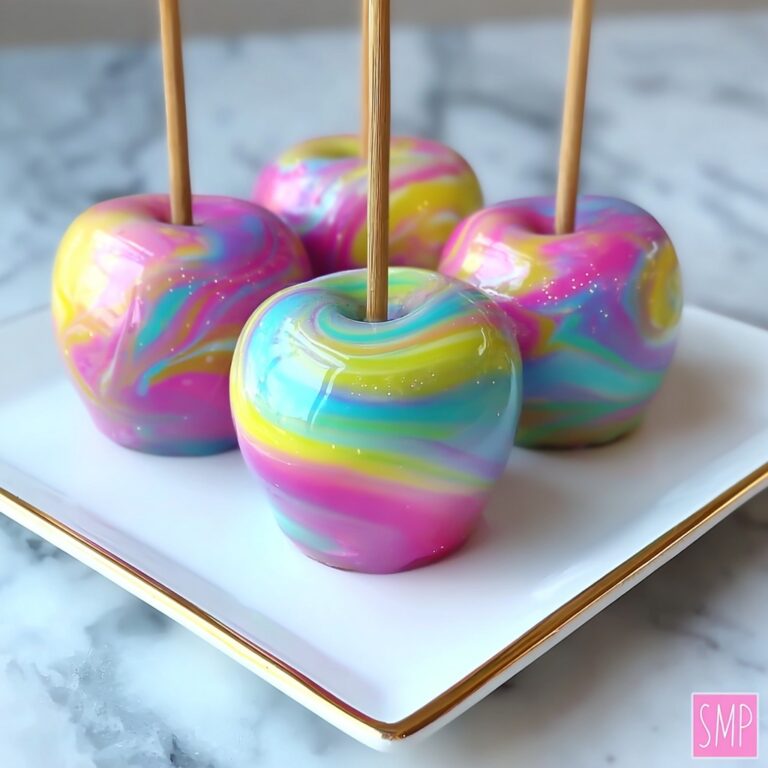 Rainbow Swirl Candy Apples Recipe