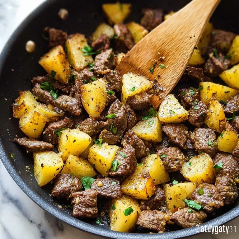 Garlic Butter Steak Bites with Herb Potatoes Recipe