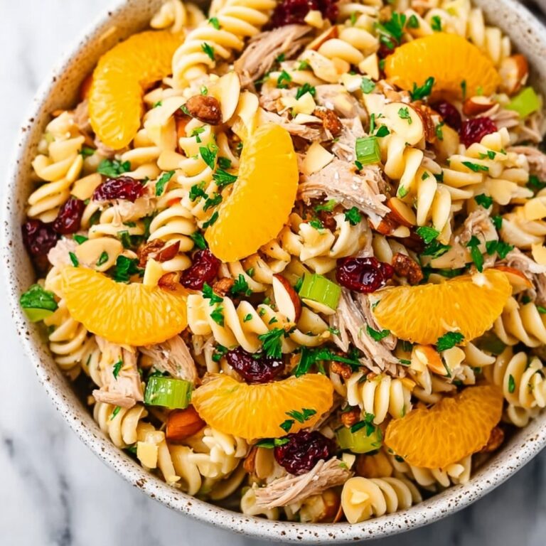 Mandarin Chicken Pasta Salad with Cranberries and Almonds Recipe