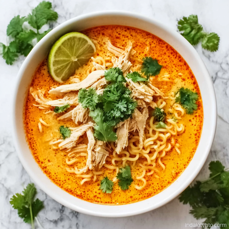 Creamy Thai Red Curry Soup with Noodles Recipe